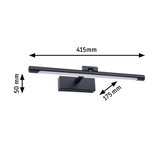 Applique murale LED noire en métal de 415 mm de large avec une projection de 175 mm pour éclairage intérieur moderne