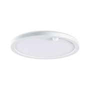 Round white LED ceiling light with motion sensor for energy-efficient room lighting