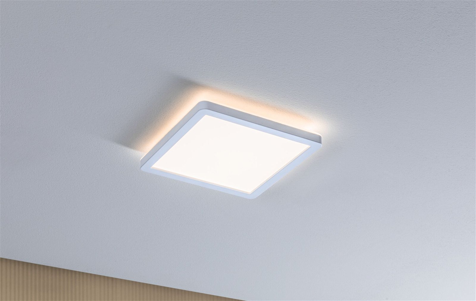 LED-paneel Atria Shine Backlight IP44 hoekig 190x190mm 11,2W 900lm 3000K Wit