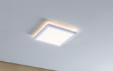 Square white LED ceiling light with indirect glow for modern interior lighting