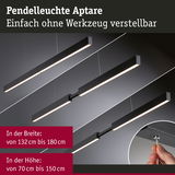 Pendelleuchte Aptare in Schwarz mit LED-Licht, höhen- und breitenverstellbar ohne Werkzeug