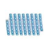 Flexible LED strip with blue LEDs and adhesive backing for versatile lighting applications and decoration