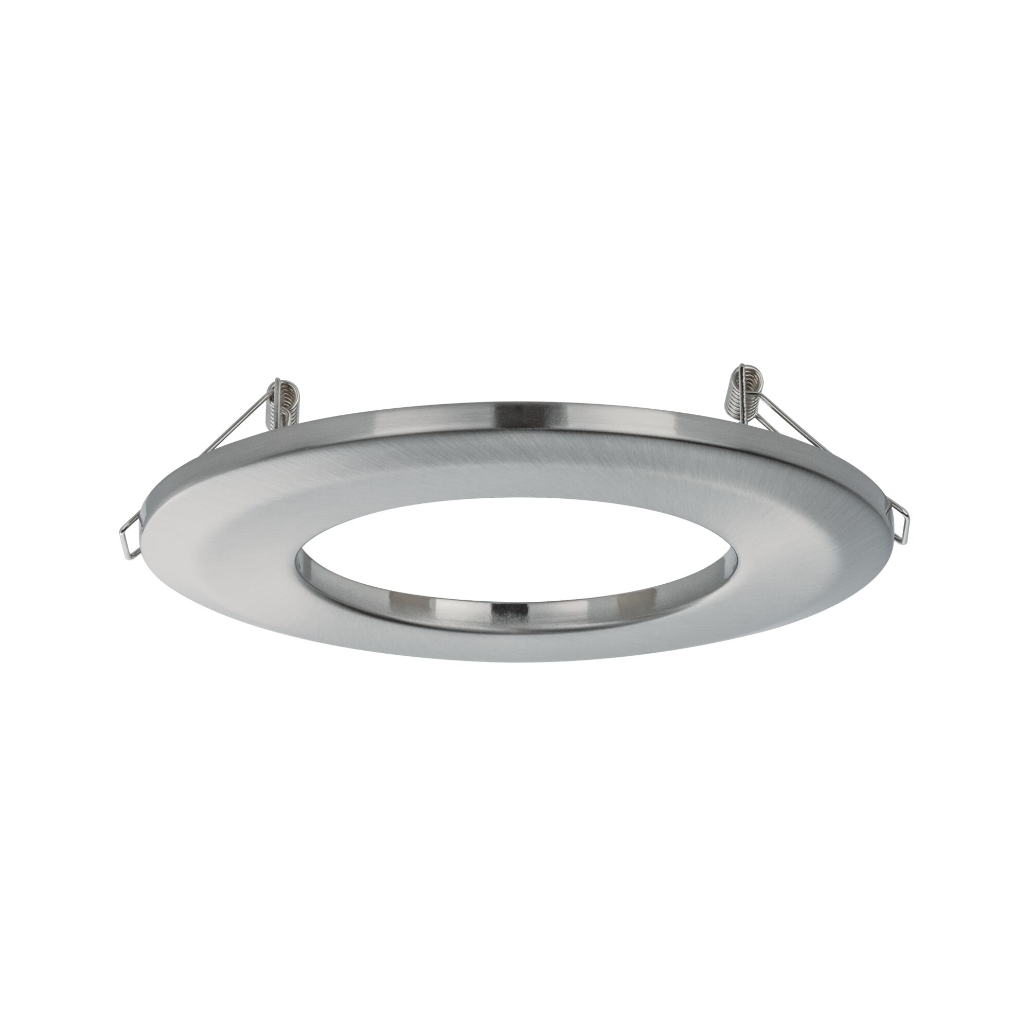 Adapter Einbauleuchten-Einbauadapter Ø 130 mm Eisen gebürstet Runder Einbaurahmen aus gebürstetem Edelstahl in Silber für LED-Einbaustrahler
