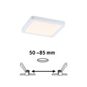 Square white LED ceiling light with warm white glow, modern design for home lighting