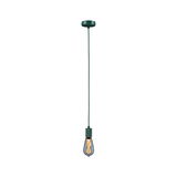 Green metal pendant light with decorative bulb for stylish modern home lighting