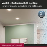 VariFit white LED recessed lights, splash-proof and rustproof, perfect for bathroom and room lighting
