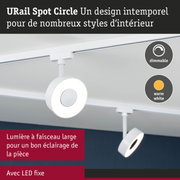Spot LED URail Spot Circle blanc avec lumière blanche chaude dimmable pour éclairage intérieur
