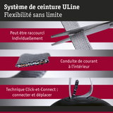 Système de ceinture ULine flexible en textile gris avec technique Click-Connect et conduction électrique interne