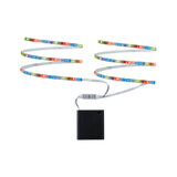 Bandes LED colorées avec télécommande et boîte à piles noire pour éclairage d'intérieur flexible