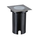 Lanterne à piquer au sol avec couvercle carré en acier inoxydable et boîtier en plastique noir pour éclairage extérieur