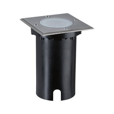 Lanterne à piquer au sol avec couvercle carré en acier inoxydable et boîtier en plastique noir pour éclairage extérieur