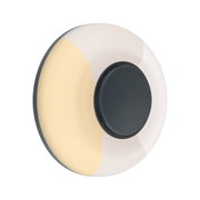 Applique murale LED ronde avec centre noir et lumière blanc chaud pour intérieurs modernes