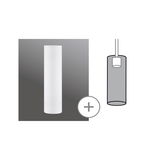 White cylindrical glass ceiling light cover with minimalist design for LED lighting fixtures