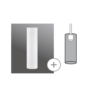 White cylindrical glass ceiling light cover with minimalist design for LED lighting fixtures