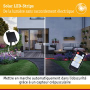 Bandeaux LED solaires avec panneau solaire noir et télécommande pour éclairage de jardin sans raccordement électrique