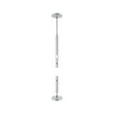 Silver aluminum ceiling pendant with two parts for flexible lighting installation