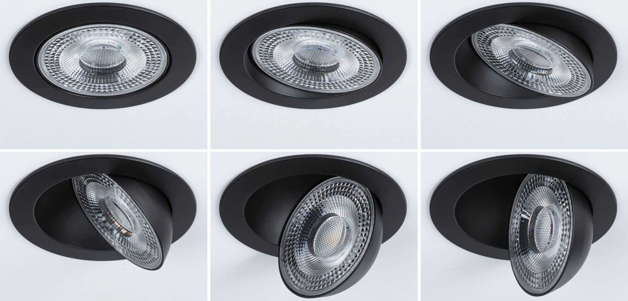 LED Recessed luminaire White Select Aumus 3-piece set round 105mm 90° 3x5W 3x700lm 230V dimmable 2700 - 6500K Black