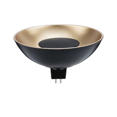 Lampe LED noire avec réflecteur doré et base GU5.3 pour éclairage moderne