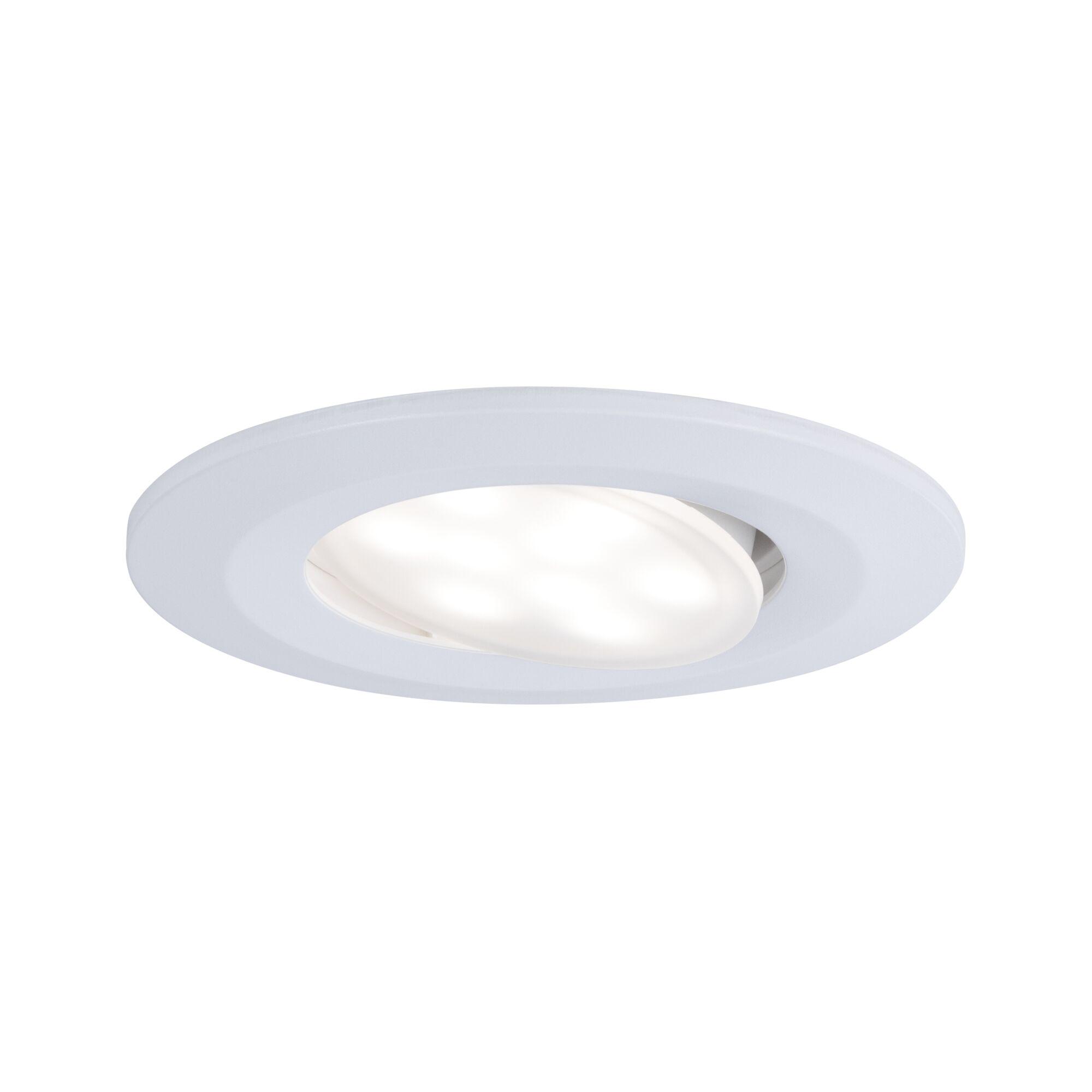 White plastic LED recessed spotlight with adjustable head for modern interior lighting solutions