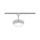 Silver LED track light with heart-shaped metal diffuser for modern indoor lighting solutions