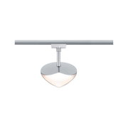 Silberne LED-Schienenleuchte mit herzförmigem Diffusor aus Metall für moderne Innenbeleuchtung