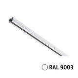 Hvid aluminium LED-skinne spotlight i RAL 9003 til moderne belysningssystemer.