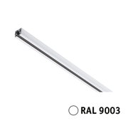 White aluminum LED track spotlight in RAL 9003 for modern lighting systems.