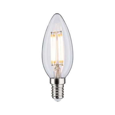 LED-Leuchtmittel in Kerzenform mit transparentem Glas und E14-Fassung für energiesparende Beleuchtung