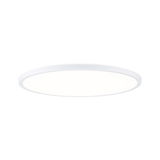 Round white LED ceiling light made of plastic with energy-saving illumination for living spaces