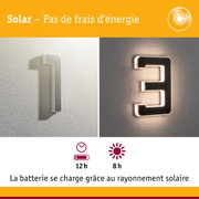 Numéro de maison solaire blanc et noir avec éclairage LED pour une lumière extérieure économique