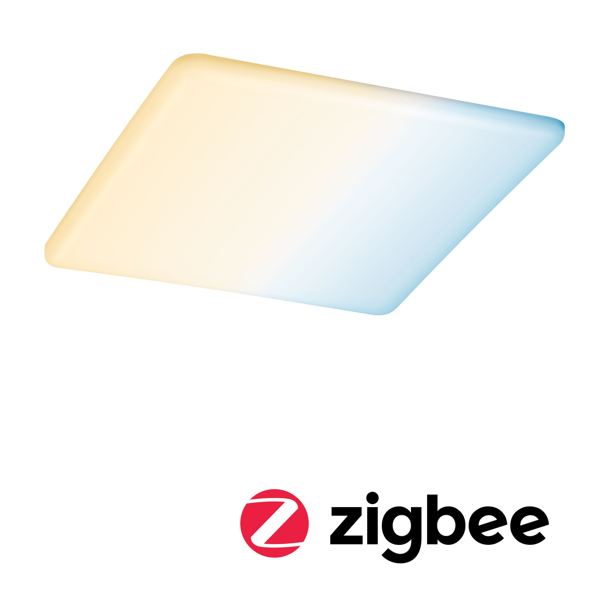 Plafonnier LED carré avec lumière blanc chaud et froid, compatible Zigbee pour maison connectée