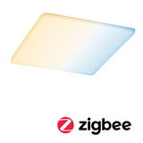 Plafonnier LED carré avec lumière blanc chaud et froid, compatible Zigbee pour maison connectée