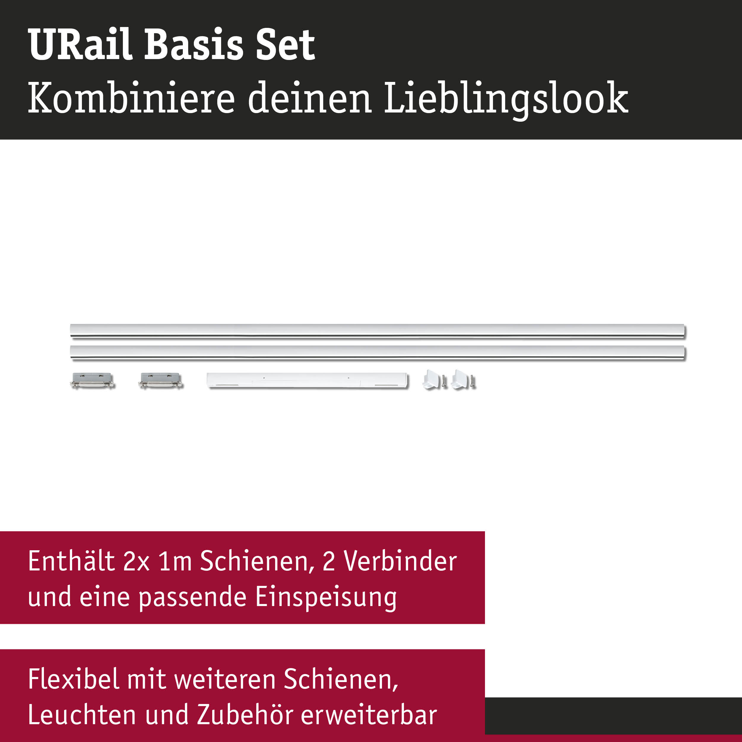 URail Schiene Basisset 230V Signalweiß