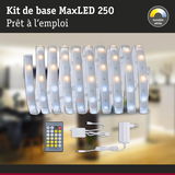 Kit bande LED MaxLED 250 blanc avec télécommande et alimentation pour lumière blanche réglable