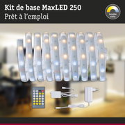 Kit bande LED MaxLED 250 avec télécommande et alimentation, dimmable, lumière blanche, bande flexible