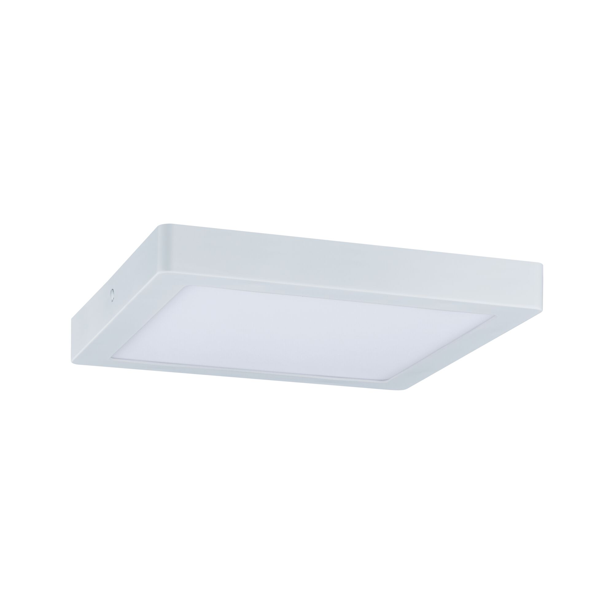 Square white LED ceiling light made of plastic for modern indoor lighting