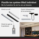 Guide étape par étape pour système d'éclairage URail avec rails, connecteurs et suspension dans cuisine moderne