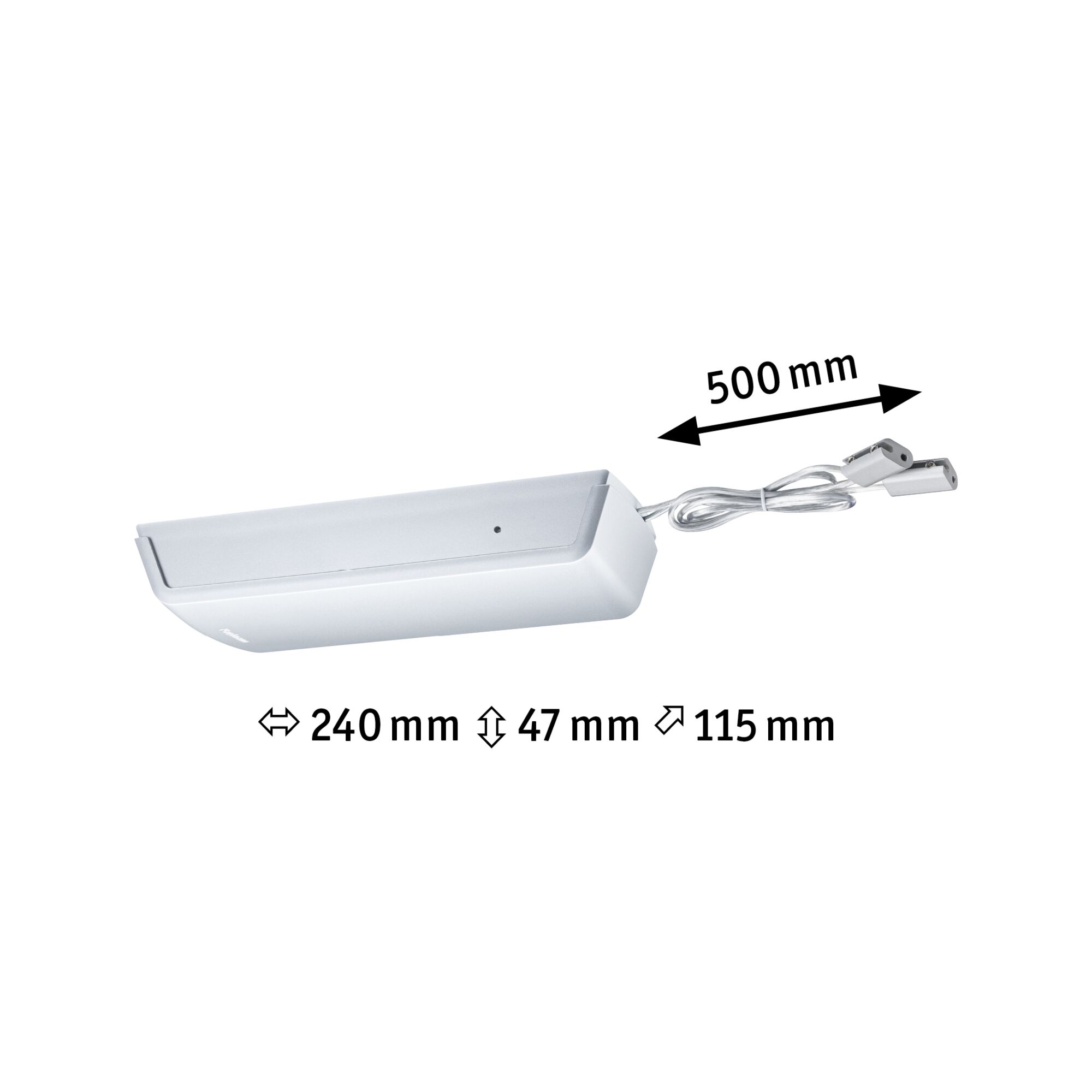 Weißes LED-Netzteil mit Kabel und Maßen 240x47x115 mm für LED-Beleuchtungssysteme