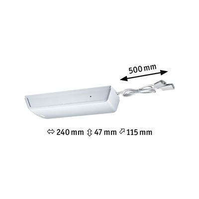 Hvid LED-strømforsyning med kabel på 240x47x115 mm til LED-belysningssystemer