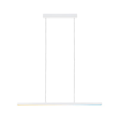 Modern white metal LED pendant light with dimmable feature for living spaces