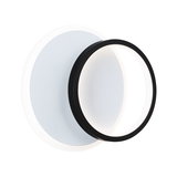 Modern LED wall light with black aluminum ring and white base for stylish room lighting