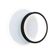 Moderne LED-Wandleuchte mit schwarzem Aluminiumring und weißem Hintergrund für stilvolle Raumbeleuchtung