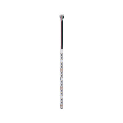 LED strip with multicoloured wires in white for flexible lighting and light control
