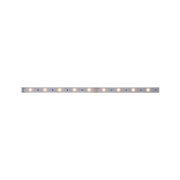 Flexible LED-Lichtleiste mit warmweißen LEDs auf silberner Platine für dekorative Beleuchtung