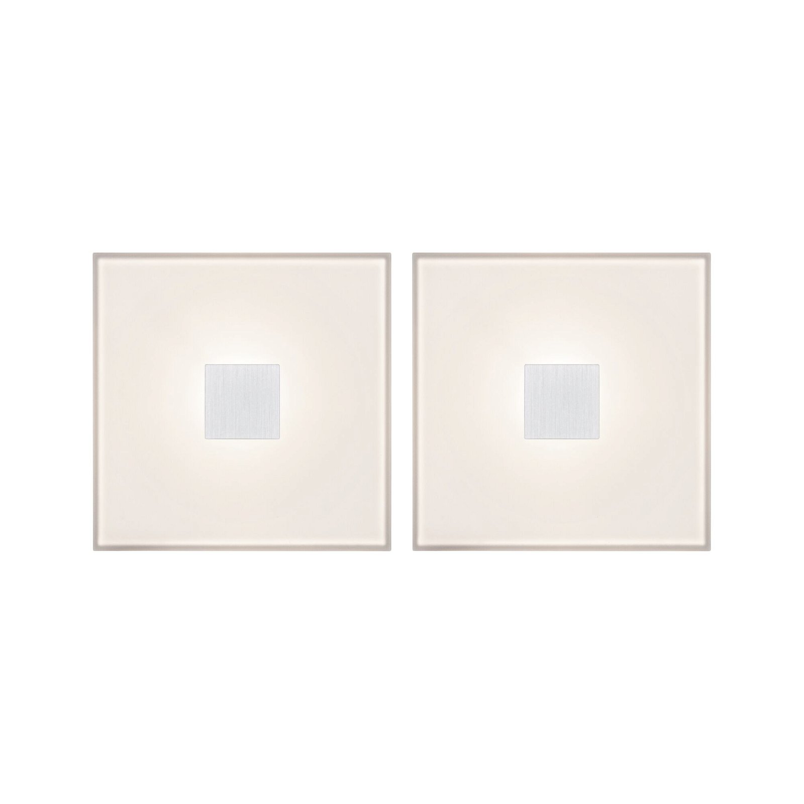 LumiTiles LED Tiles Square 2-piece set IP44 100x10mm 2x20lm 230/12V 2x0,8W 2700K White Plastic/Aluminium