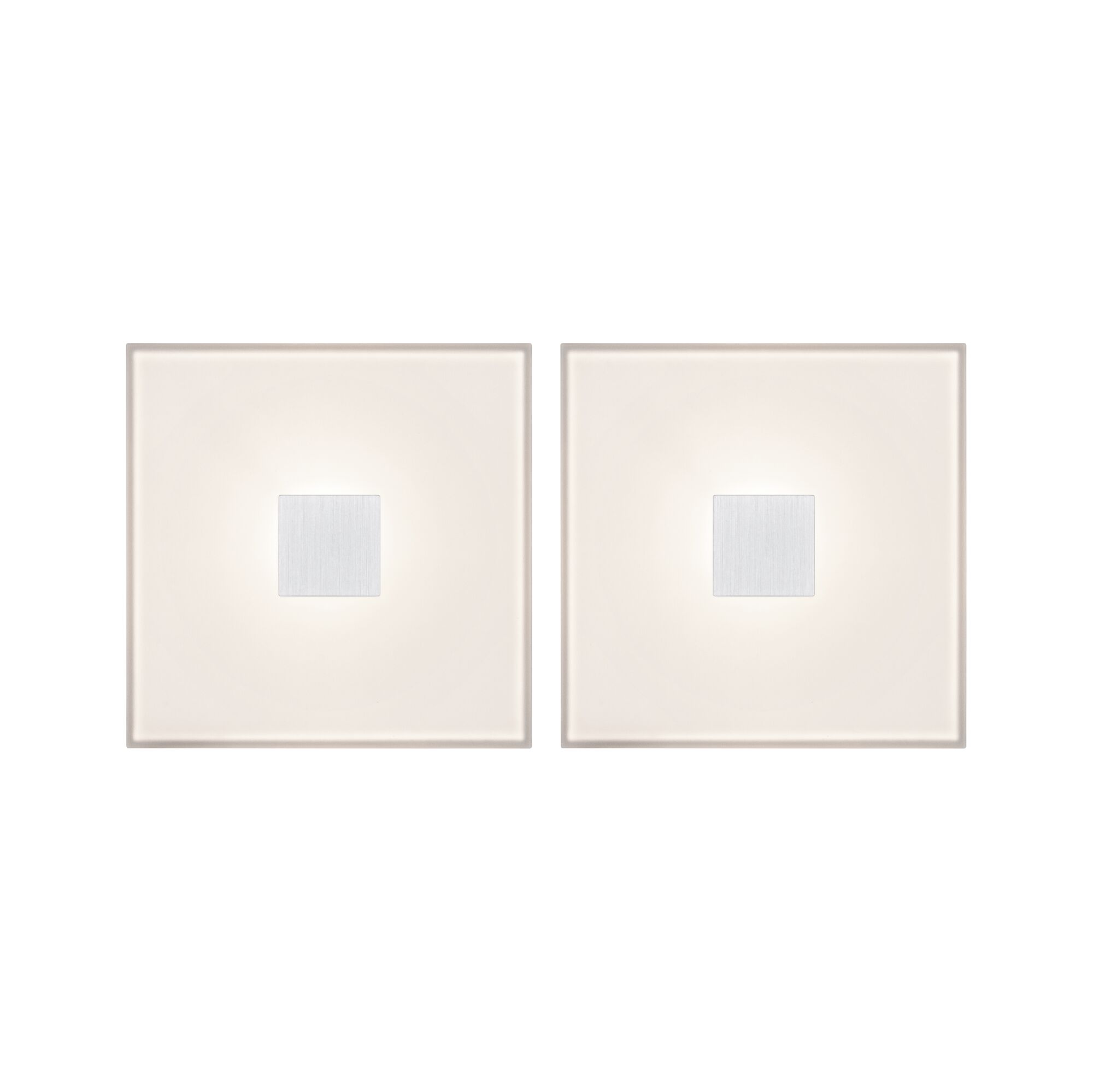 LumiTiles LED-tegels Square Set van 2 IP44 100x10mm 2x20lm 230/12V 2x0,8W 2700K Wit Kunststof/Aluminium