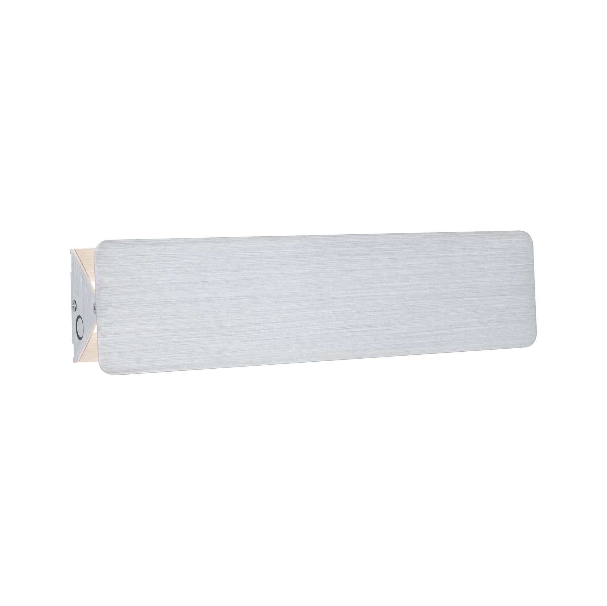 Modern wall-mounted light fixture in brushed silver aluminum for indoor lighting