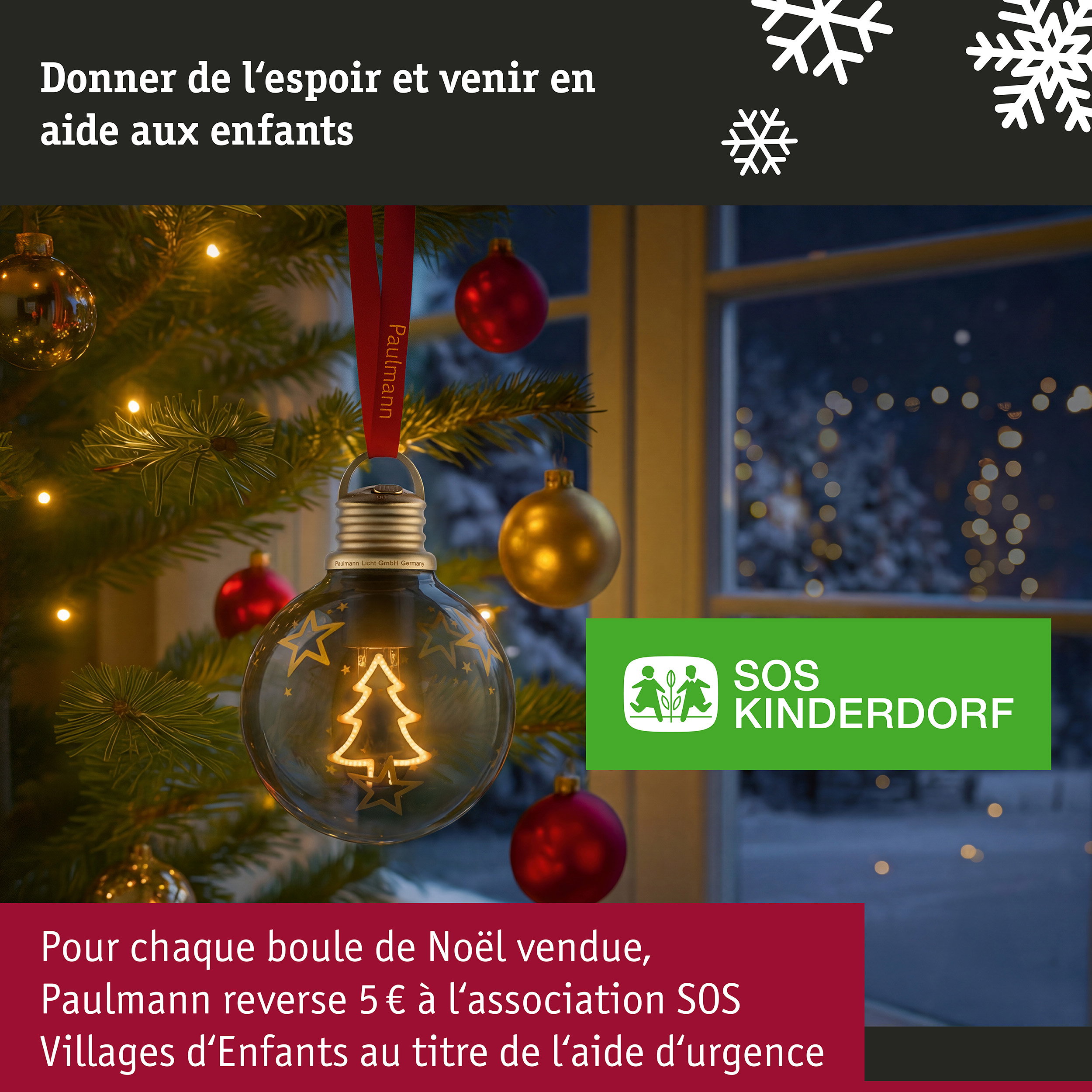 Luminaire à piles Boule de Noël Tree Brun, Doré 100mm 2200K