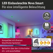 LED Einbauleuchte Nova Smart dimmbar mit Memory-Funktion in modernem Wohnzimmer mit bunter Beleuchtung