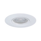 Spot encastré rond blanc en plastique avec verre transparent et source LED pour éclairage de plafond